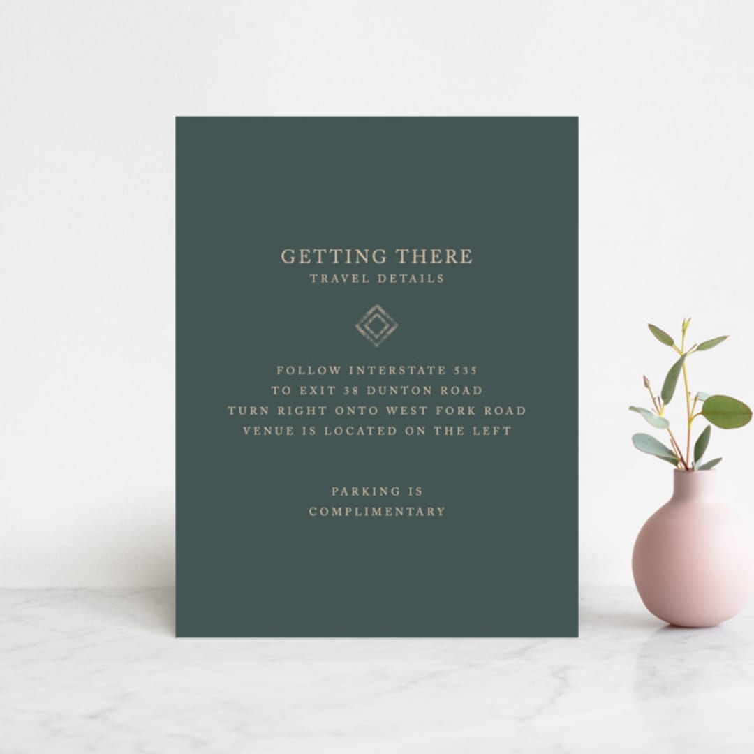 "Simply Modern" - Direction Cards in Jade by Something Noir - Front