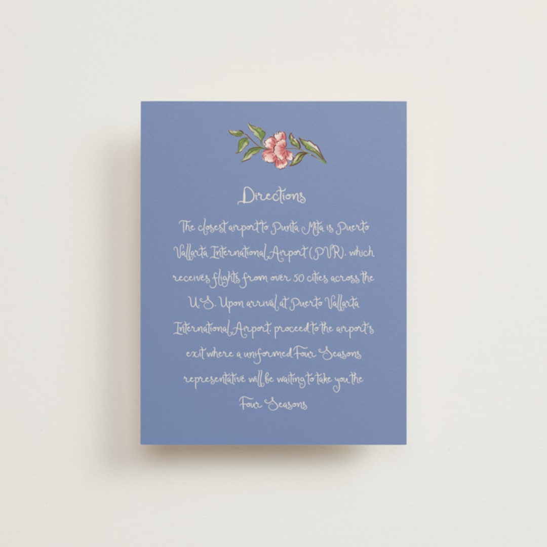 "Artisan Wedding" - Direction Cards in Sea by Chris Griffith - Front