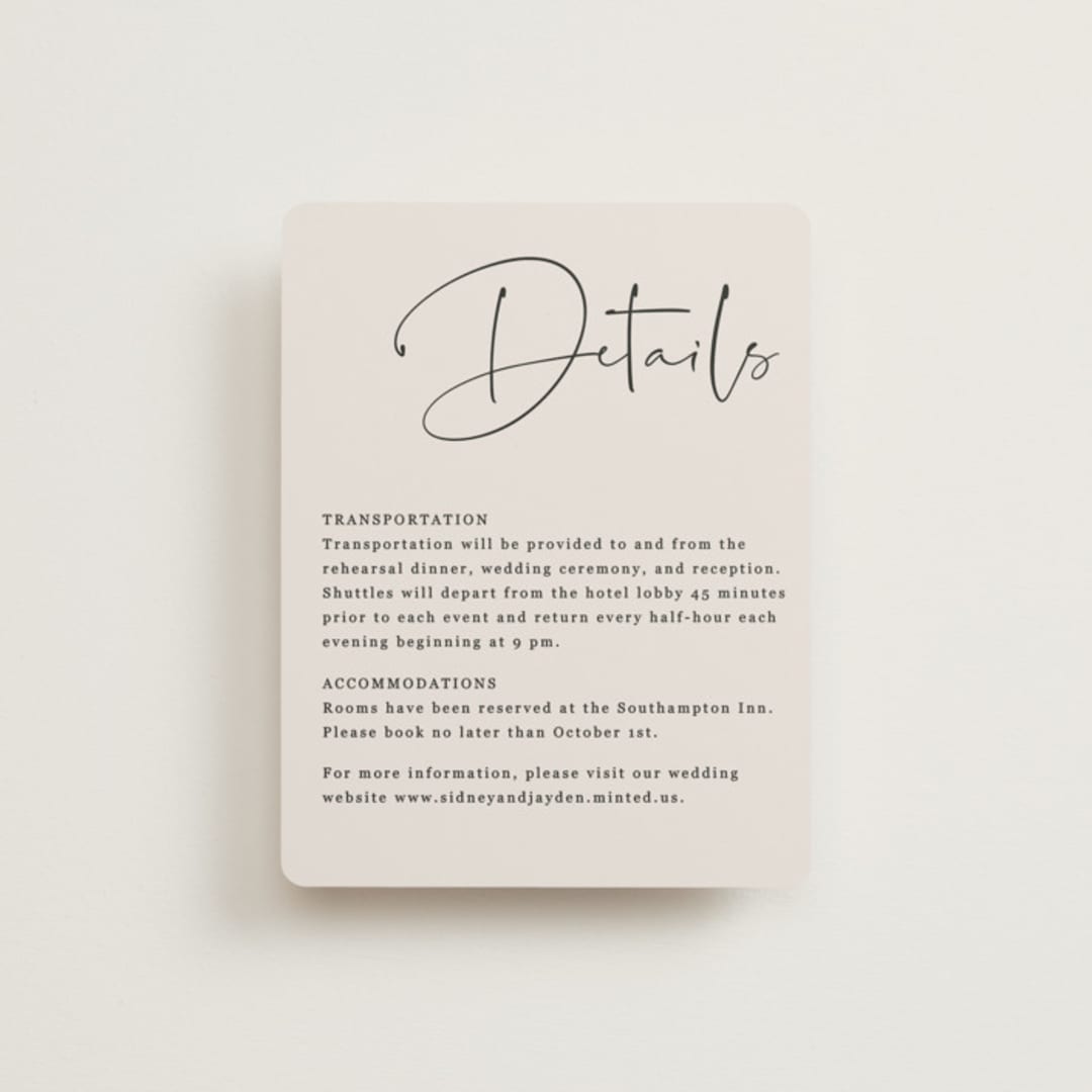 "stylist script" - Direction Cards in Ivory by Cass Loh - Front