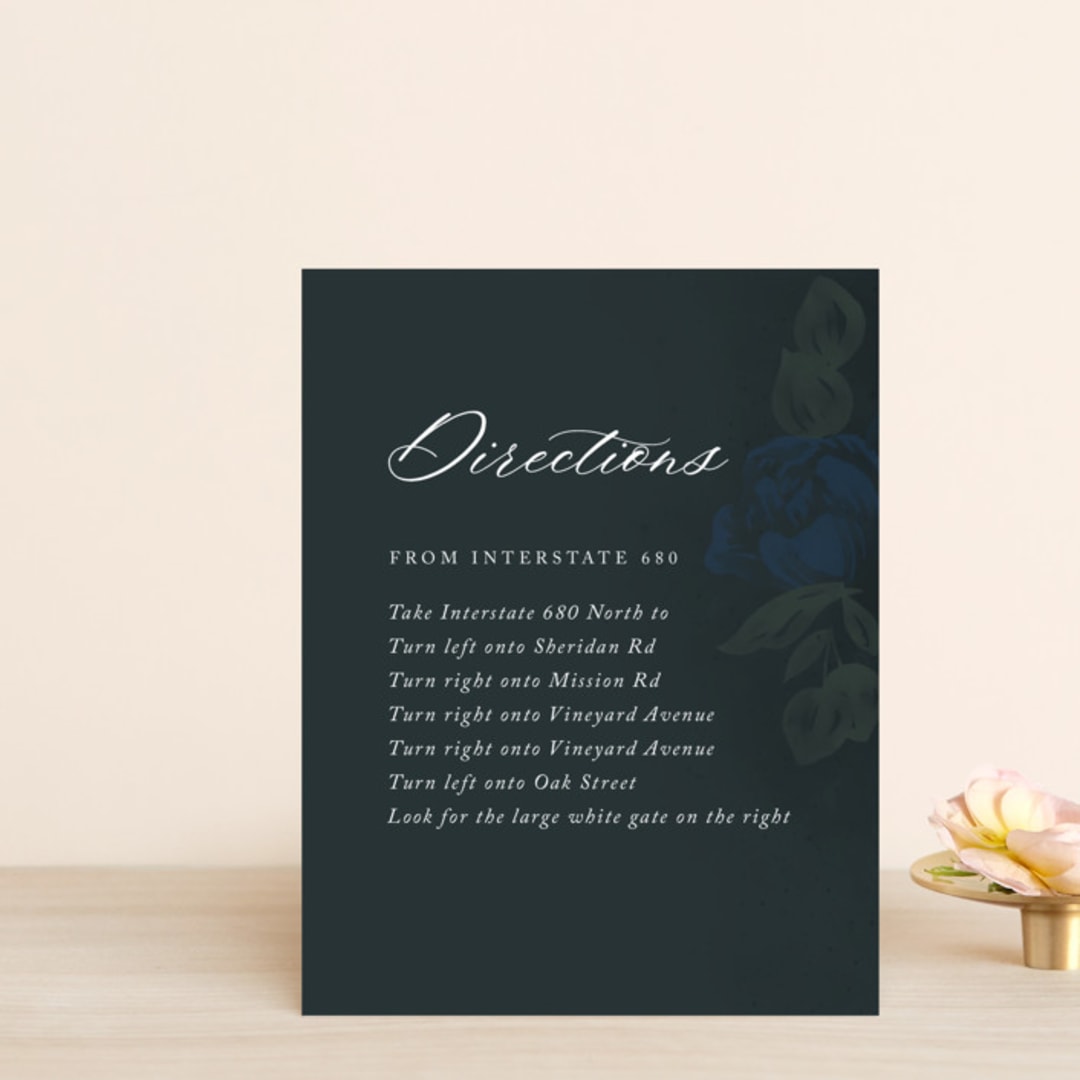 "Peaceful Garden" - Direction Cards in Deep Sea by Jill Means - Front