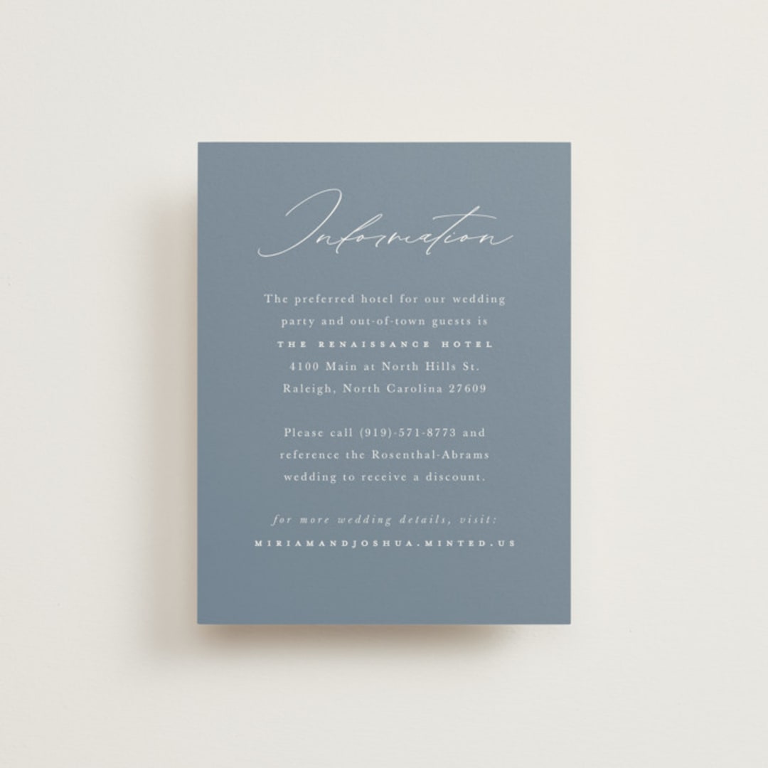 "Linen" - Direction Cards in Midnight by Ashley Rosenbaum - Front