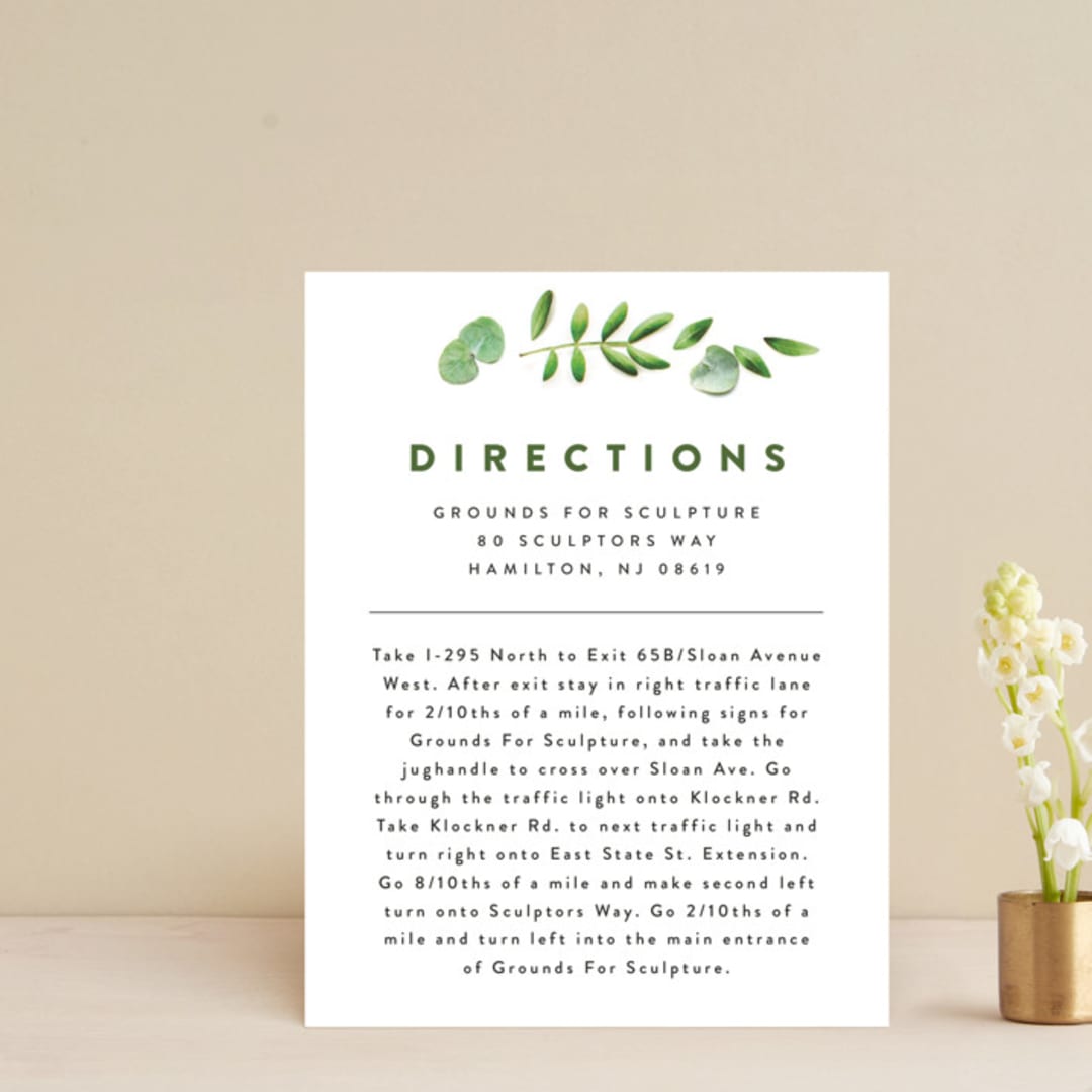 "Leaf Arc" - Direction Cards in Sage by Ariel Rutland - Front