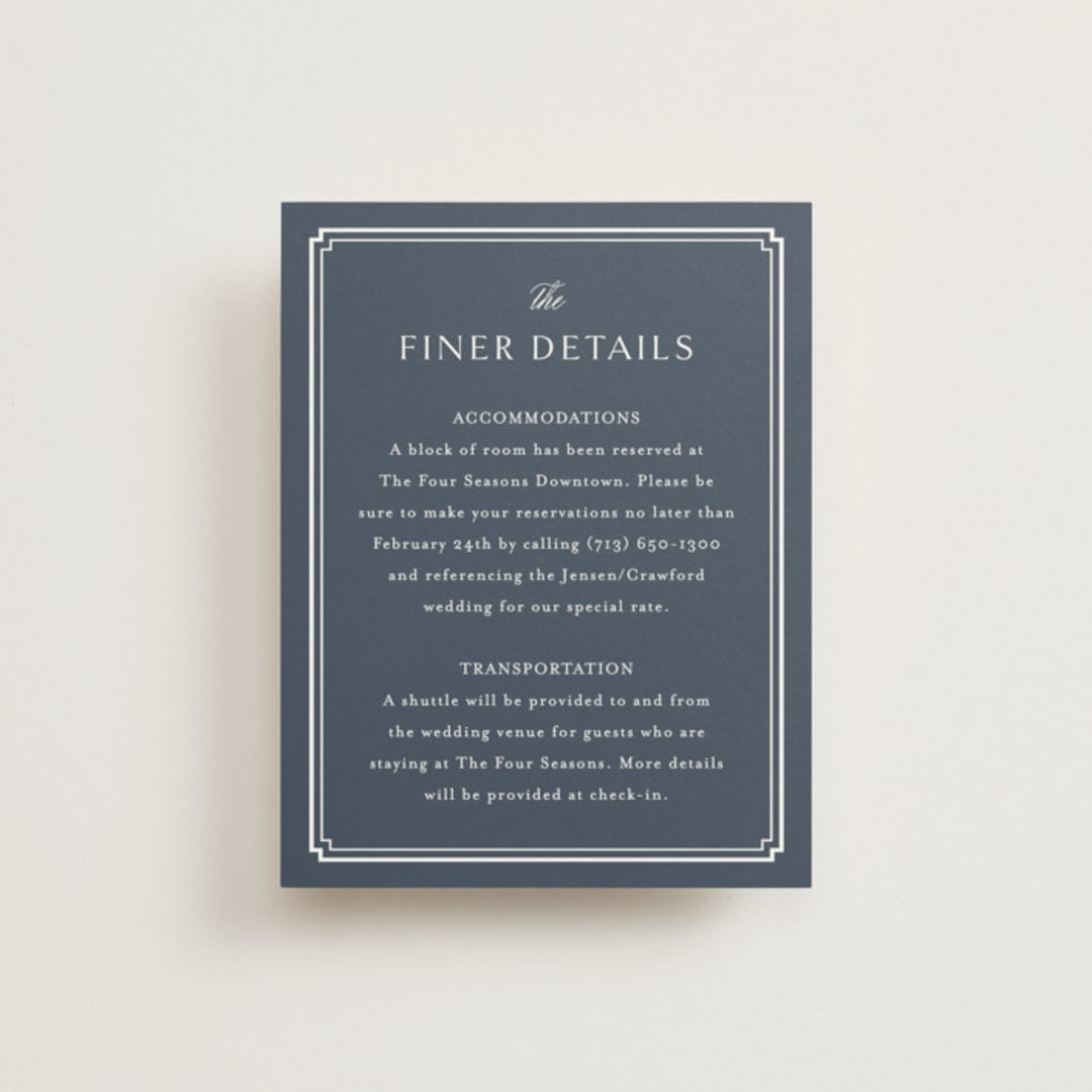 "Ariah" - Direction Cards in French Blue by Jennifer Postorino - Front