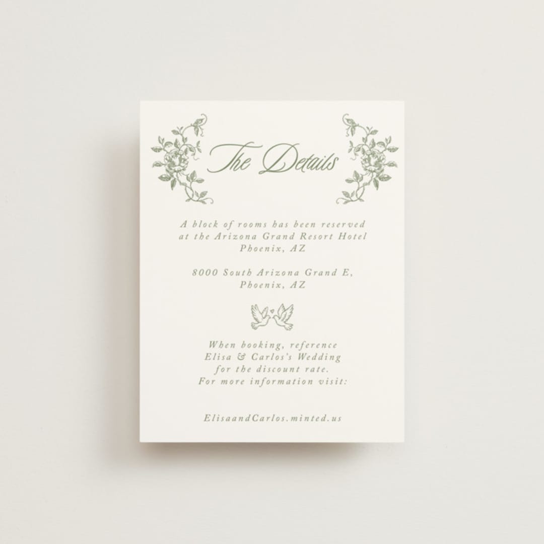"Vintage Garden" - Direction Cards in Forest by Sherley Ferreira - Front
