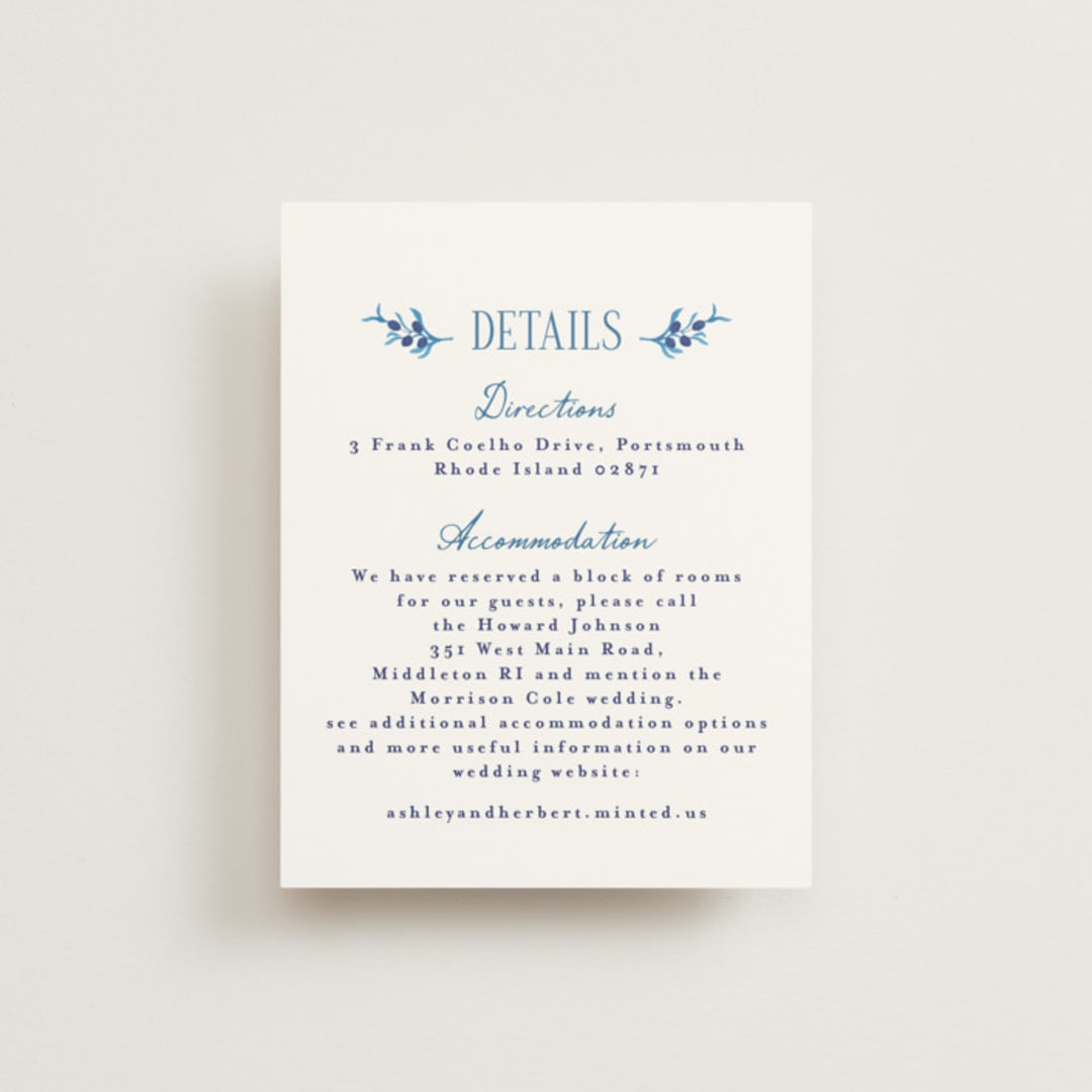 "Positano" - Direction Cards in Cerulean by Tamara Hilje - Front