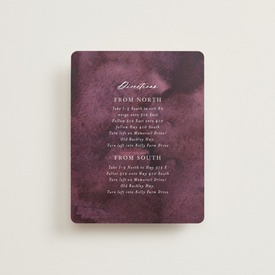 "iliya" - Direction Cards in Bordeaux by Itsy Belle Studio - Front