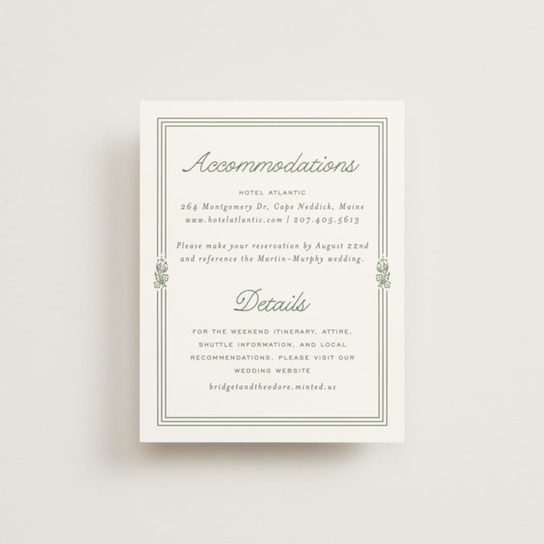 "Court" - Direction Cards in Leaf by Kate Ahn - Front