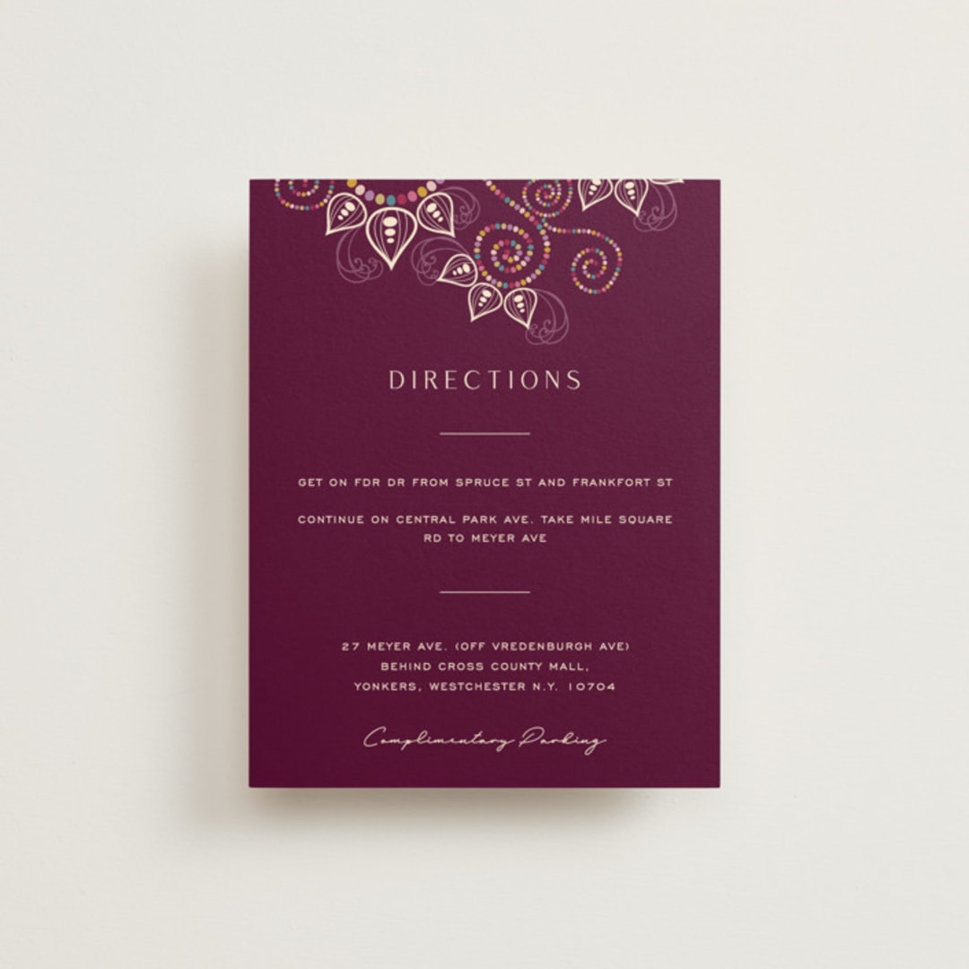"Henna" - Direction Cards in Mixed Berry by fatfatin - Front
