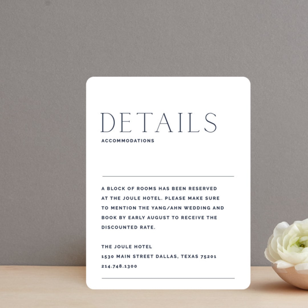 "Forever Intertwined" - Direction Cards in Navy by Lindsay Stetson Thompson - Front