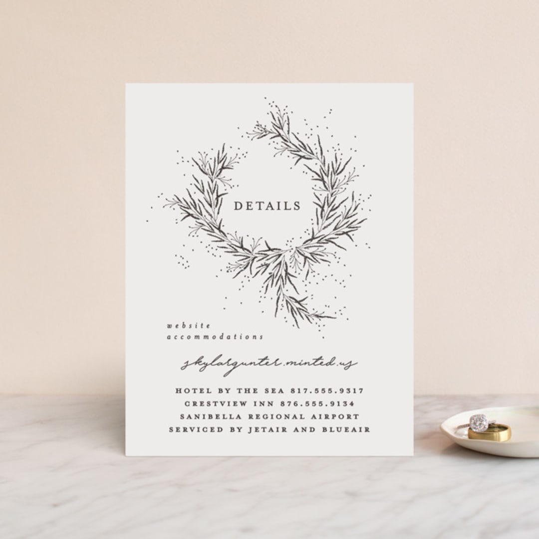 "A Sketched Wreath" - Direction Cards in Concrete by Plain White Paper Co - Front