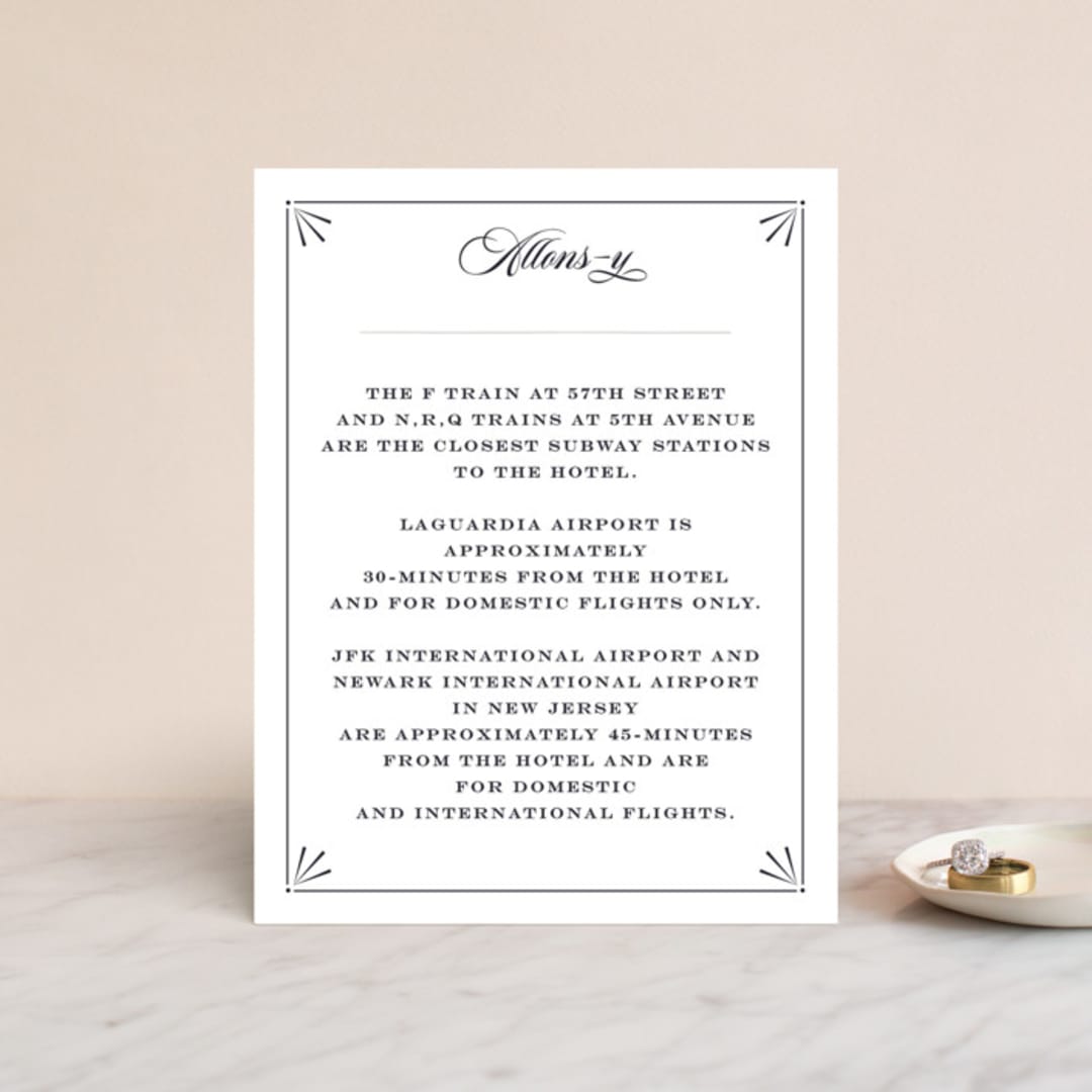 "Nouvelle Ere" - Direction Cards in Midnight by Bonjour Paper - Front