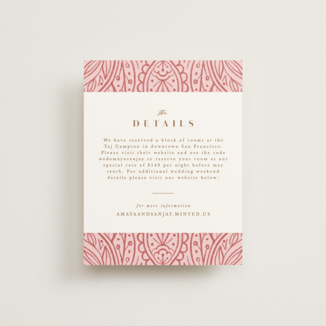 "AMAYA" - Direction Cards in Blush by Kanika Mathur - Front