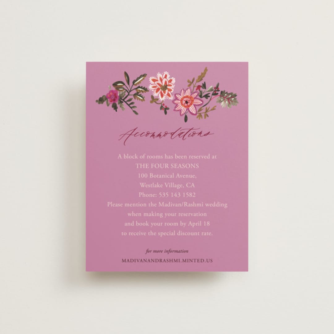 "Indian floral chintz lush" - Direction Cards in Ivory by Caroline Bonne Muller - Front