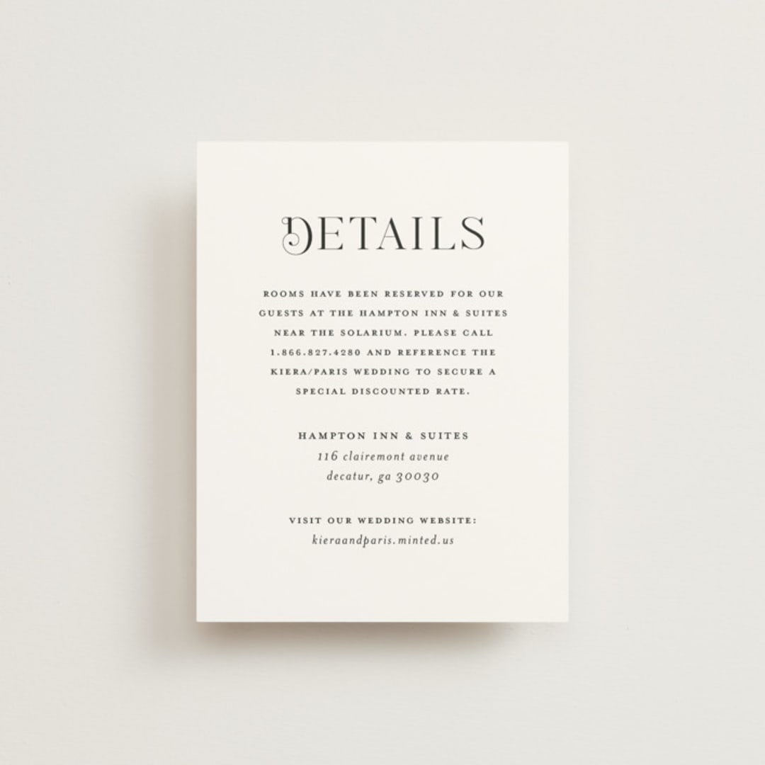 "Embellished Note" - Direction Cards in Tuxedo by tuldok - Front
