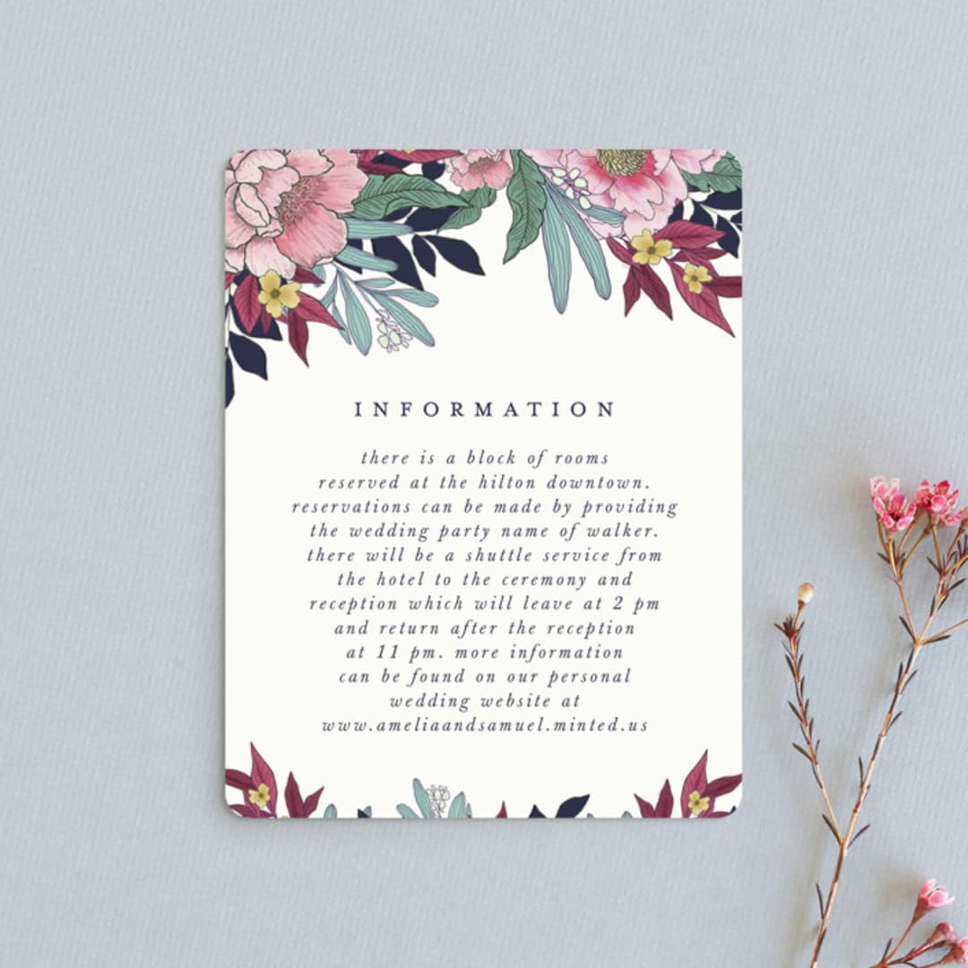 "Vintage Boughs" - Direction Cards in Merlot by Grace Kreinbrink - Front