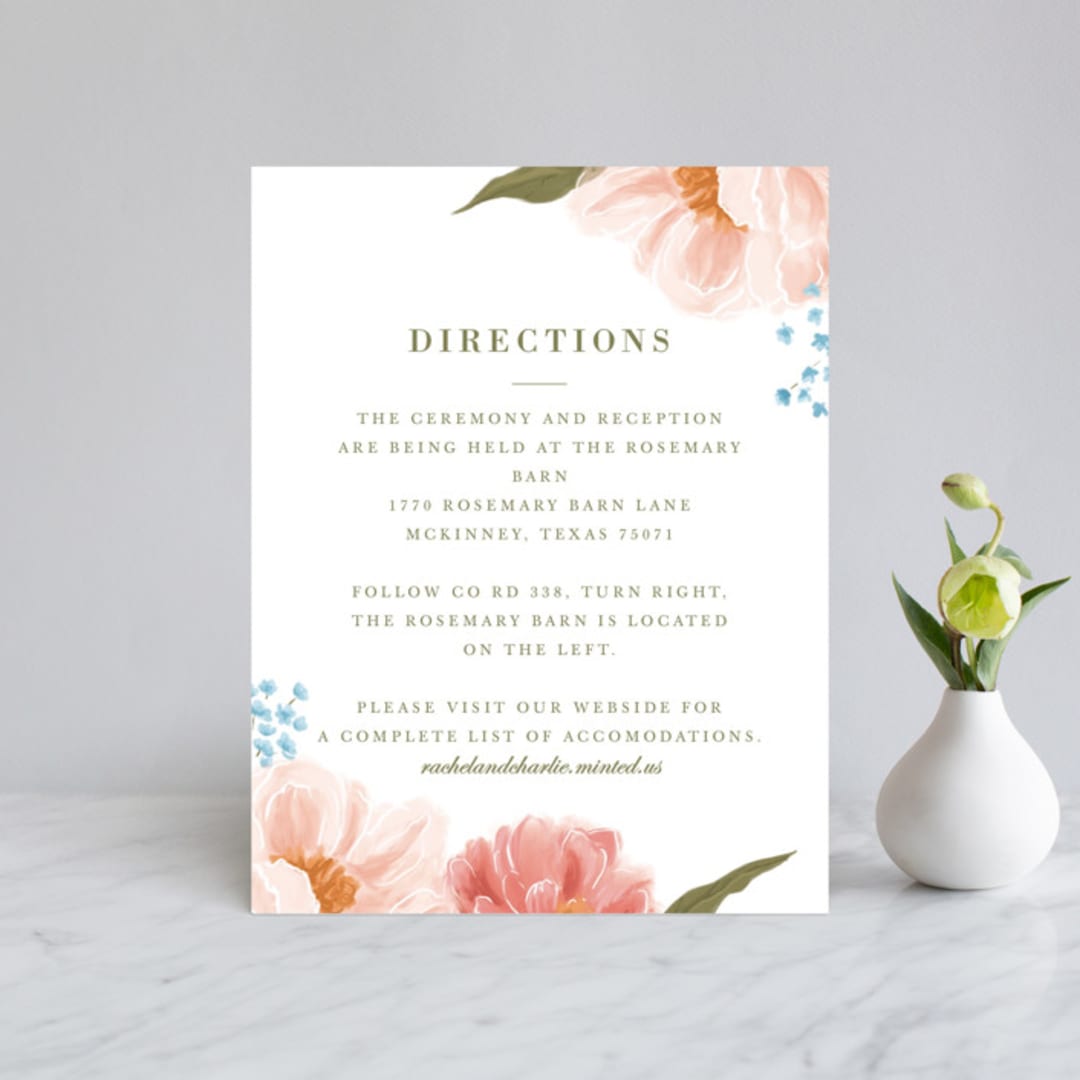 "Peony Gardens" - Direction Cards in Peony by Inna Moreva - Front