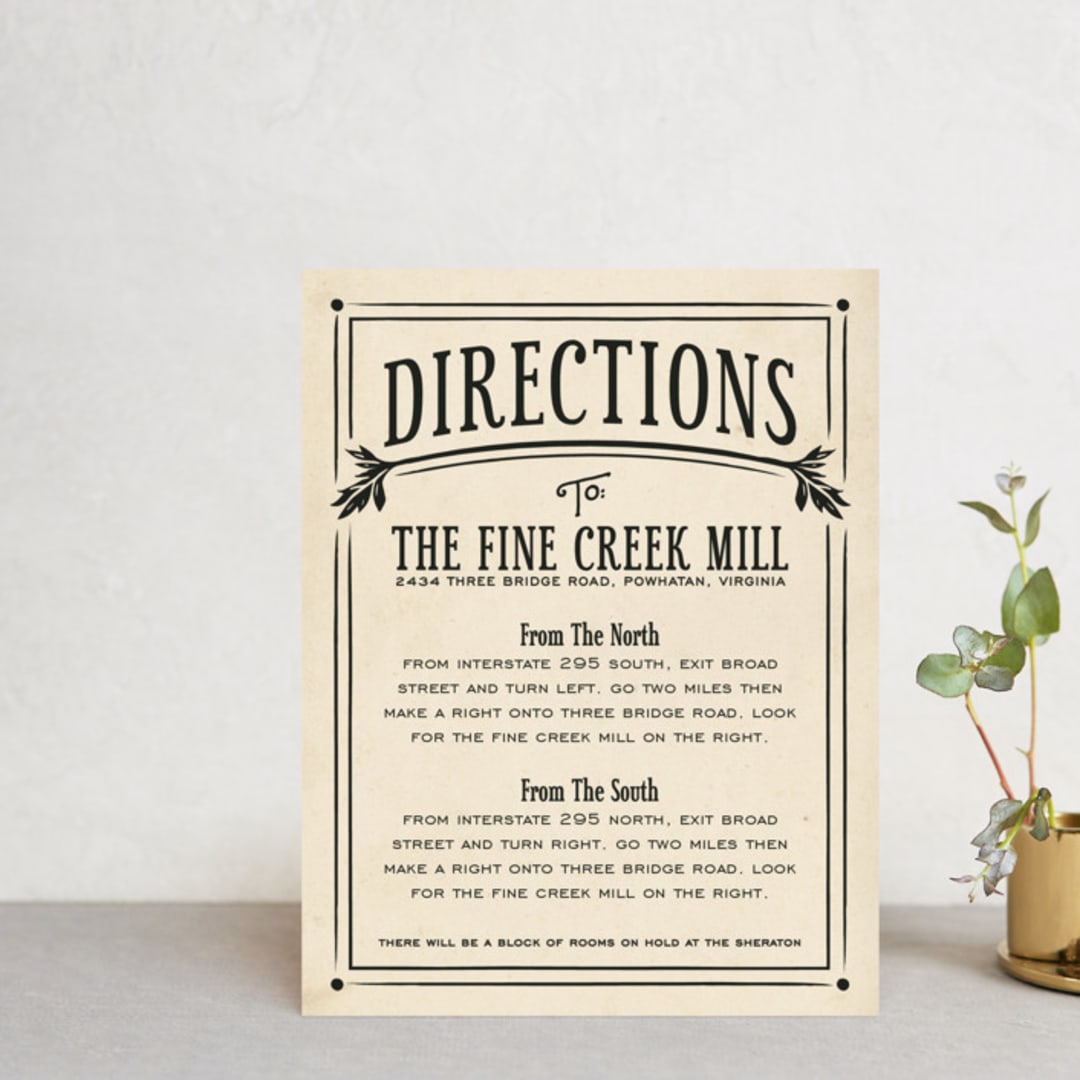 "Inked" - Direction Cards in Honey Bee by GeekInk Design - Front