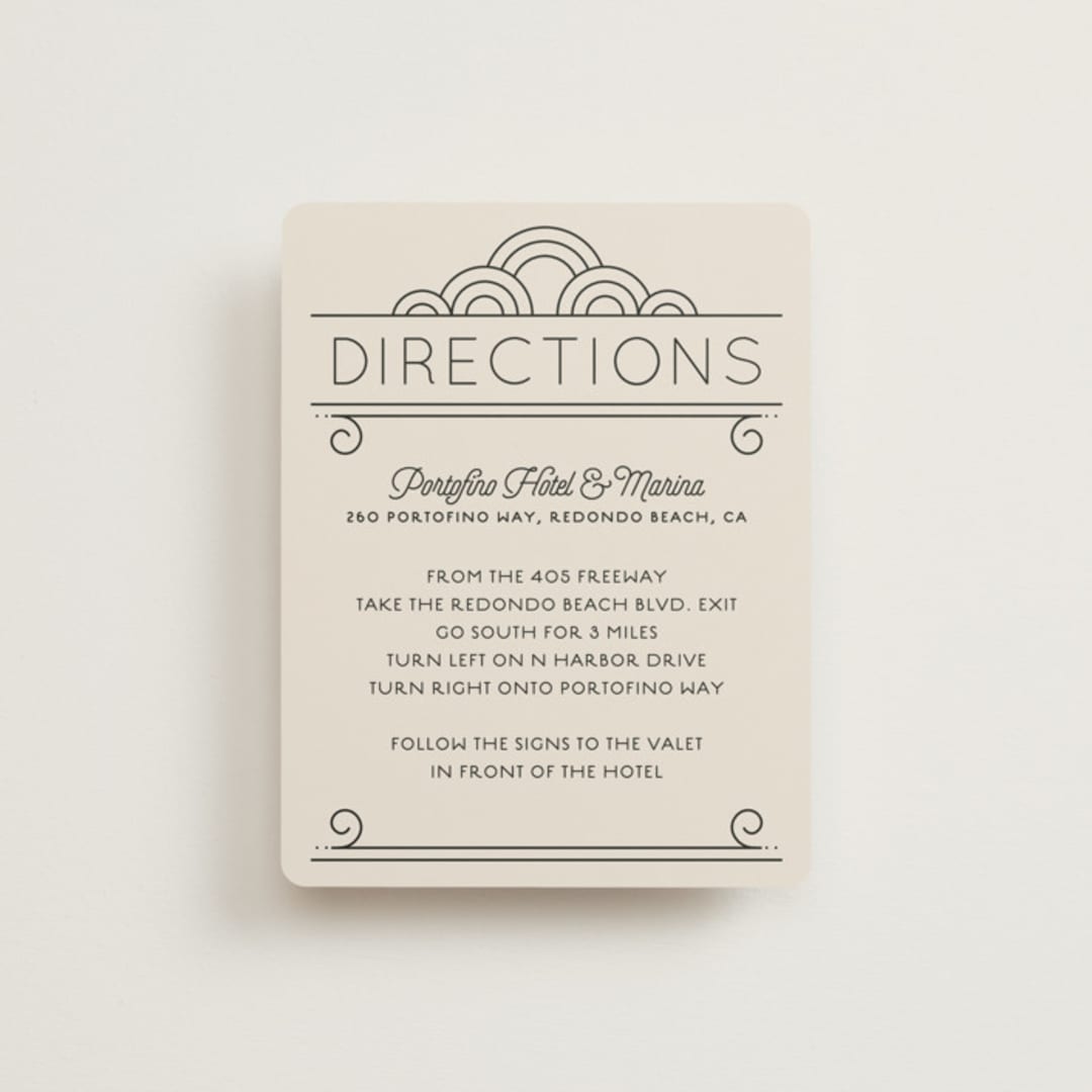 "Deco Nouveau" - Direction Cards in Cream by GeekInk Design - Front