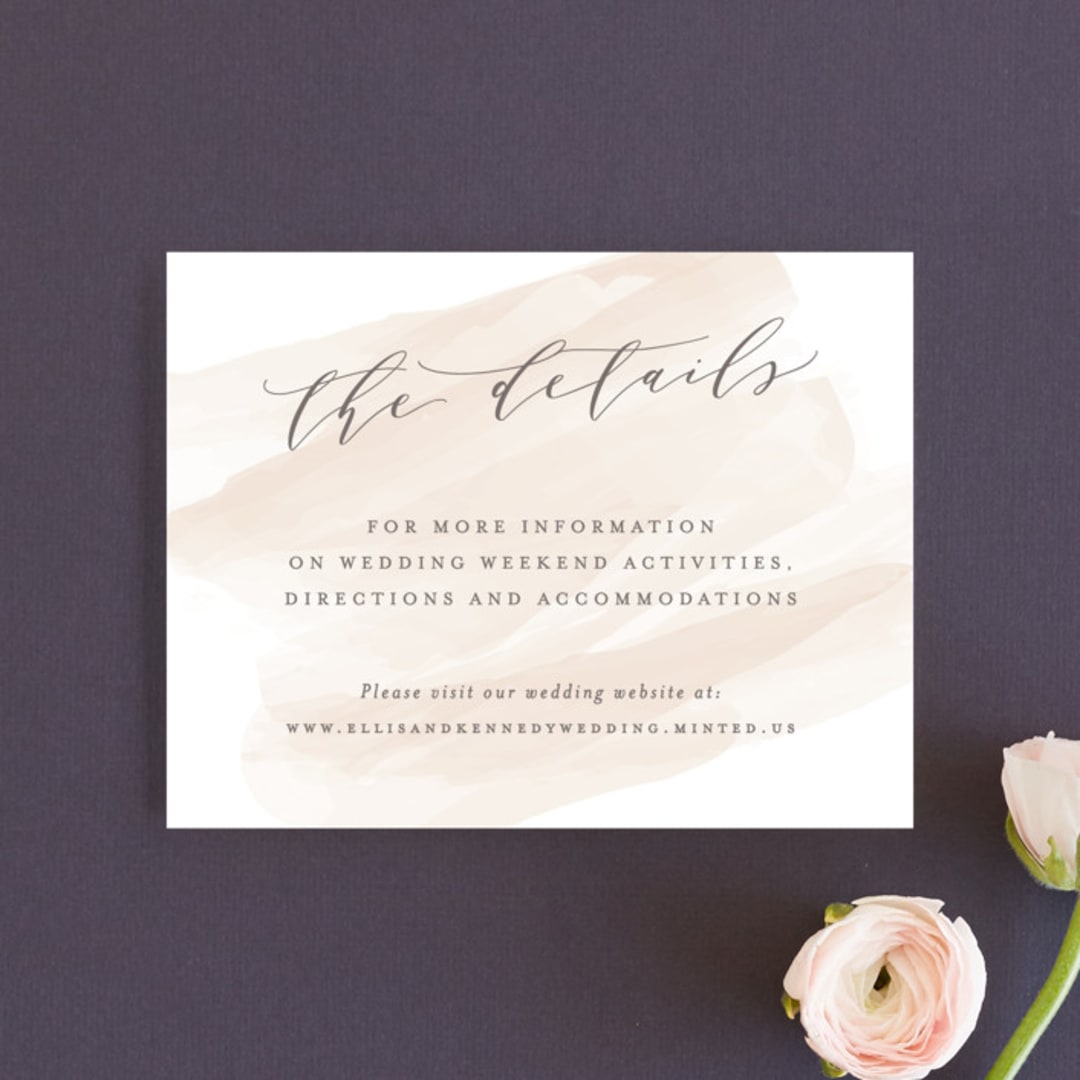 "Sophisticated script" - Direction Cards in Blush by Hooray Creative - Front