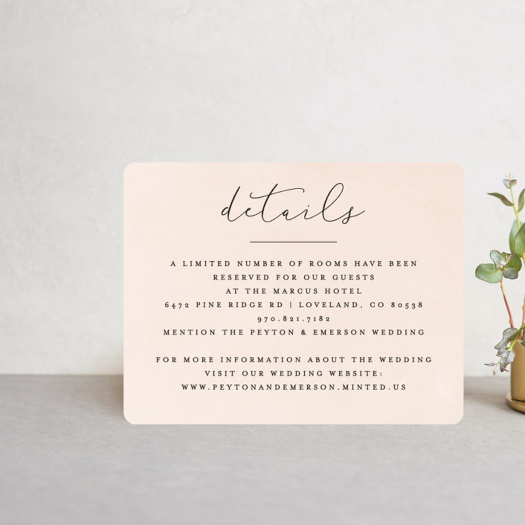 "Simply Perfect" - Direction Cards in Blush by Brianne Larsen - Front