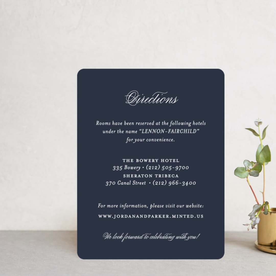 "Flawless" - Direction Cards in Midnight by Kimberly FitzSimons - Front