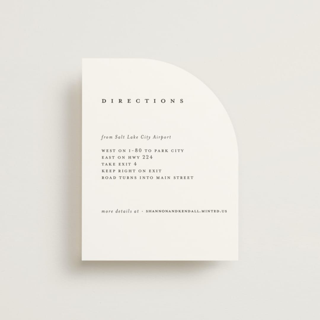 "Sketched Mountains" - Direction Cards in Snow by Mere Paper - Front