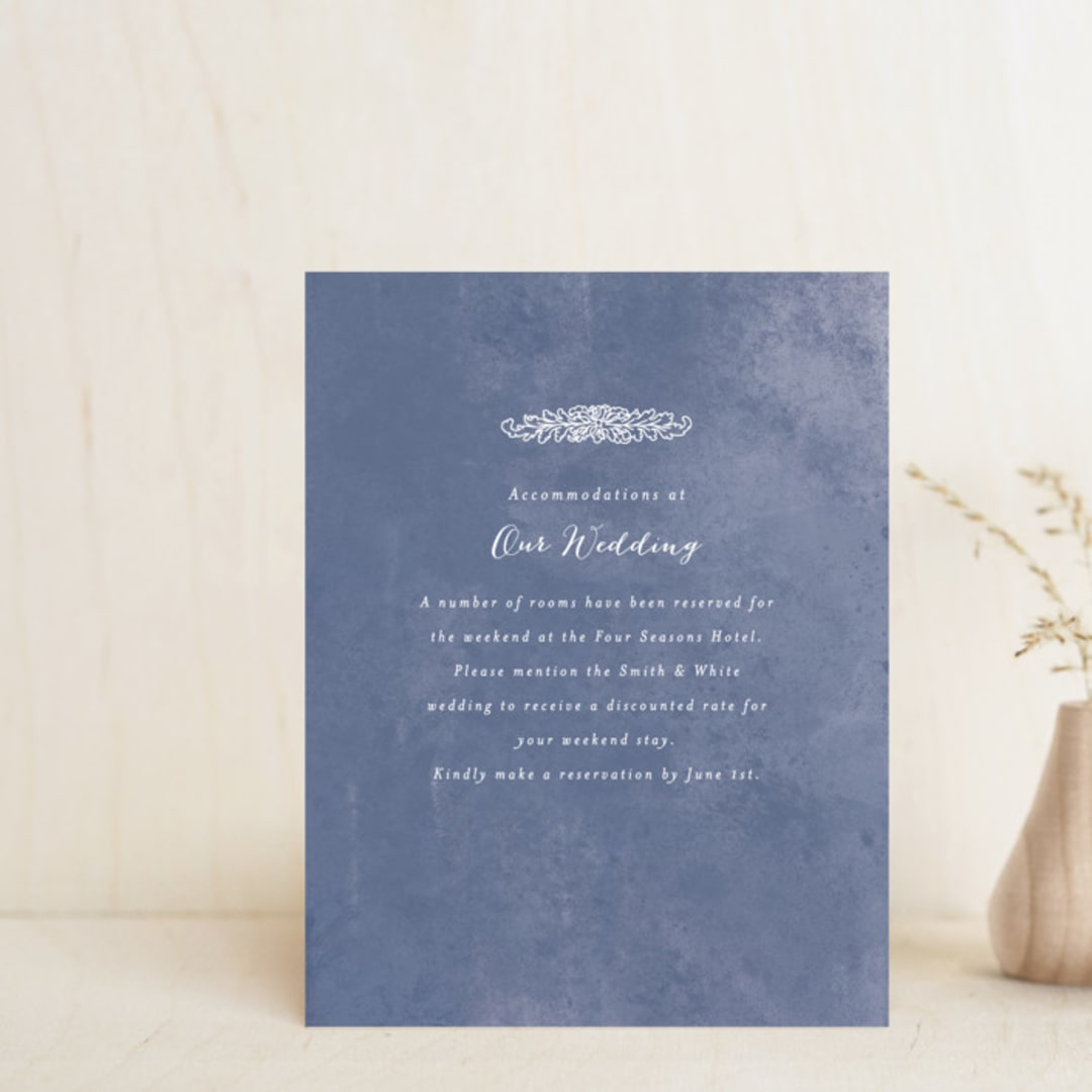 "Ornate" - Direction Cards in Indigo by Nazia Hyder - Front