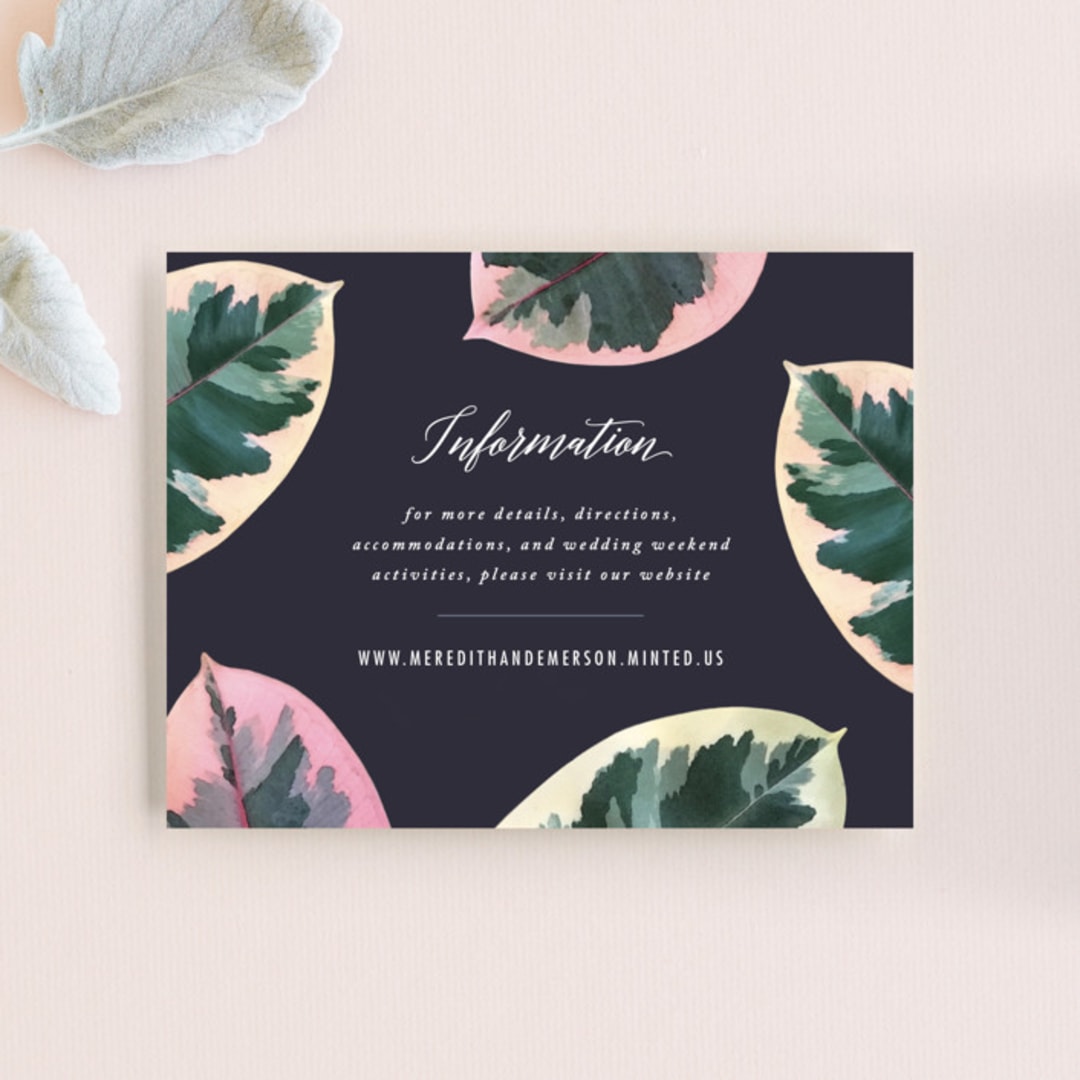 "Painterly Plant" - Direction Cards in Midnight by Hooray Creative - Front