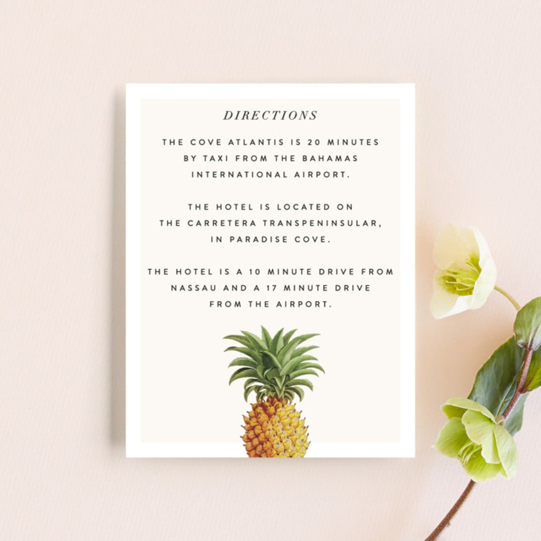 "Party in Paradise" - Direction Cards in Pineapple by Erin Hodges - Front