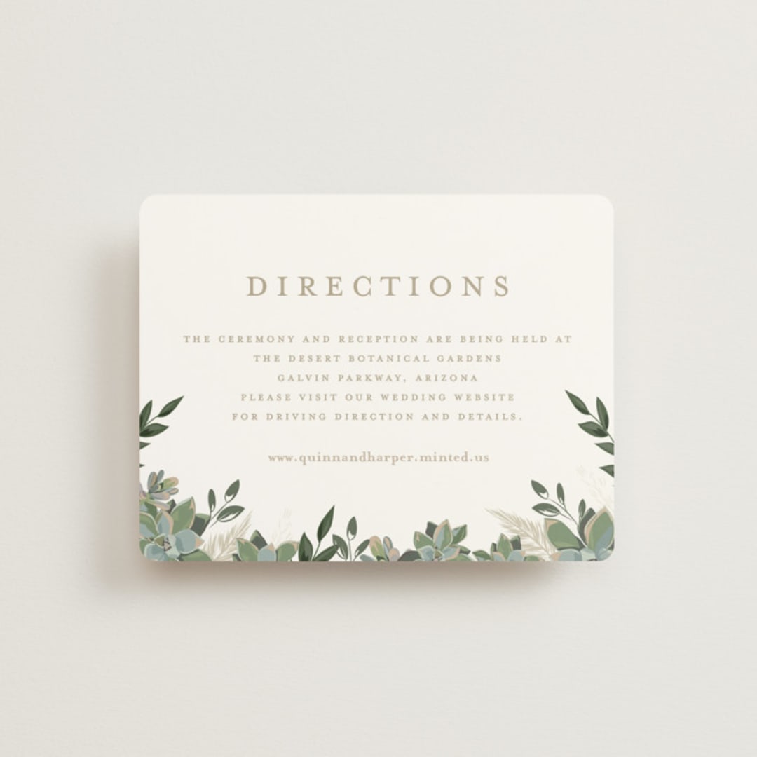 "Succulent Surround" - Direction Cards in Cloud by Susan Moyal - Front