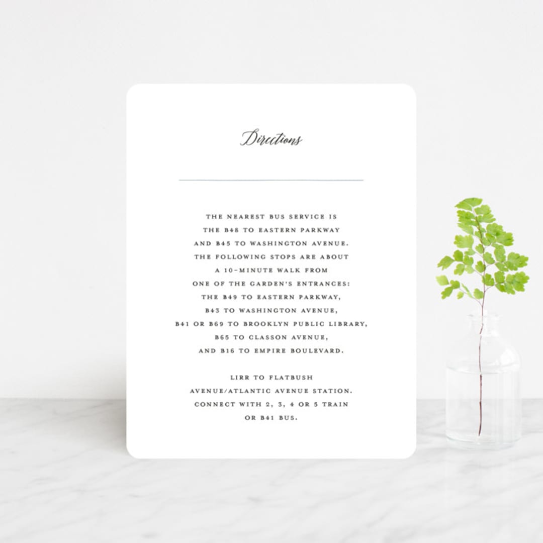 "Grande Botanique" - Direction Cards in Mist by Bonjour Paper - Front