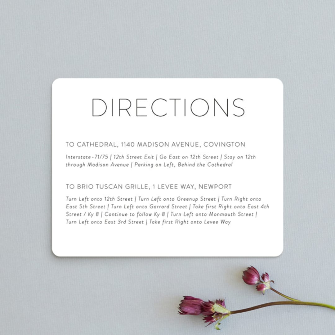 "Forever And" - Direction Cards in Black Tie by Kim Dietrich Elam - Front