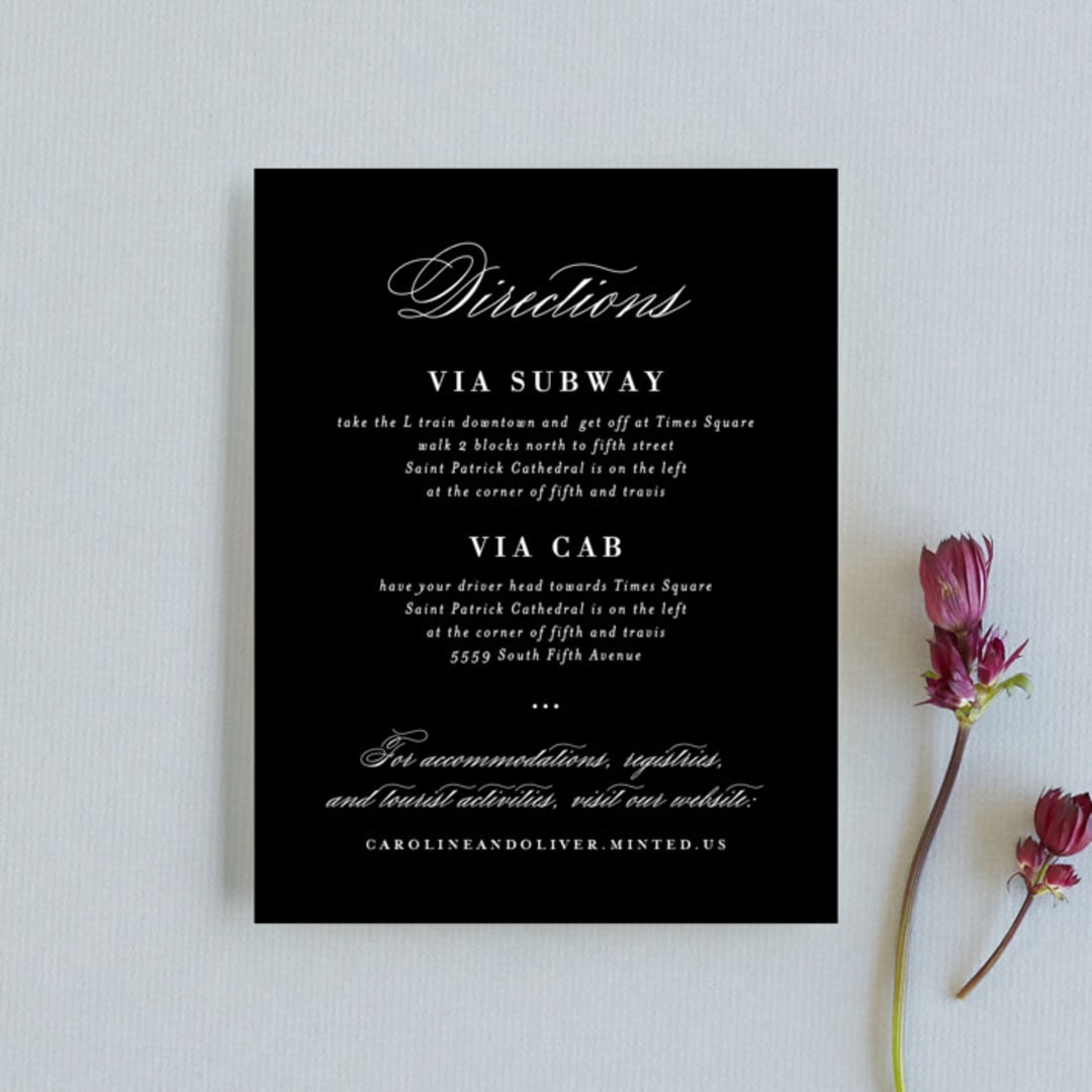 "At Last" - Direction Cards in Onyx by Lauren Chism - Front