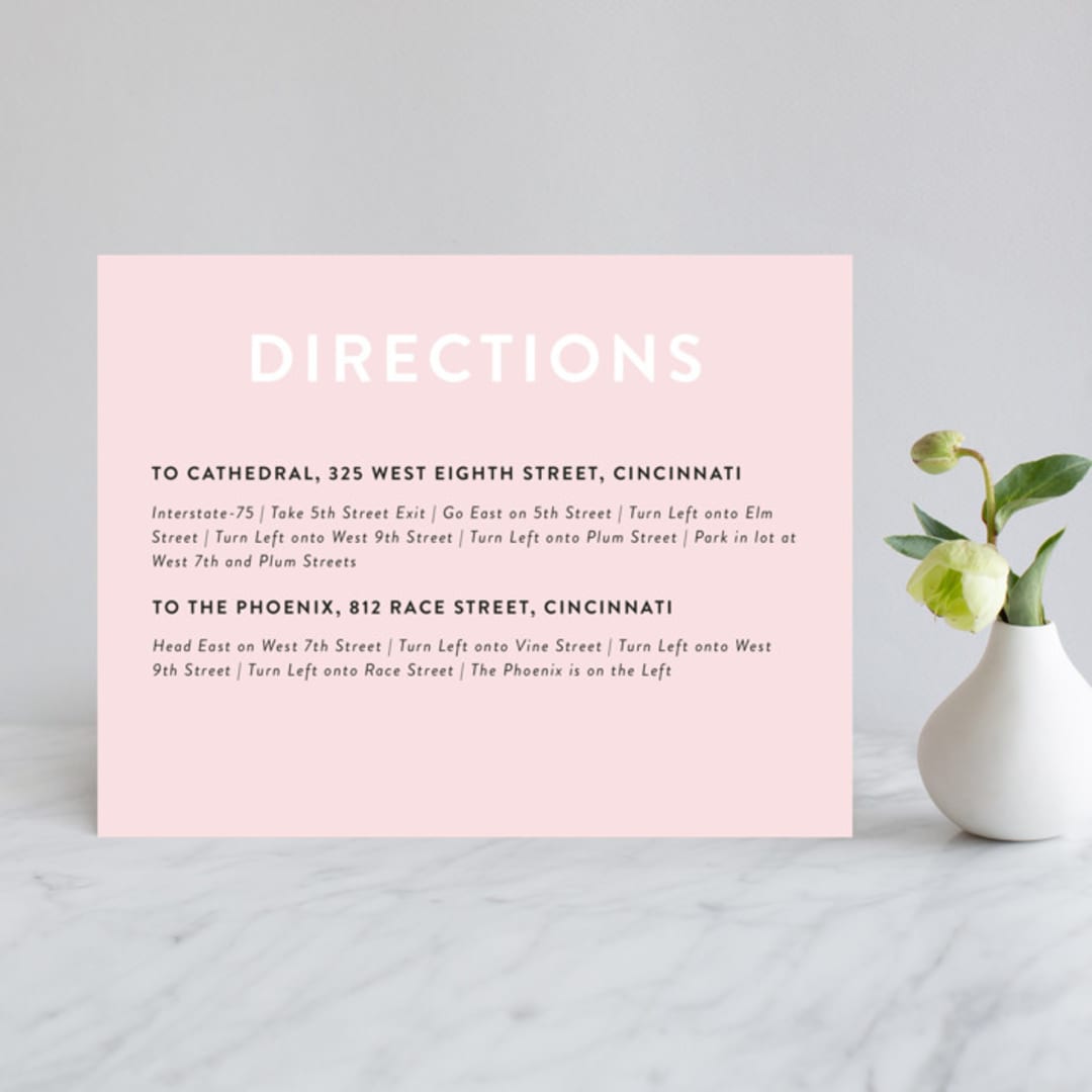 "AND" - Direction Cards in Carnation by Kim Dietrich Elam - Front