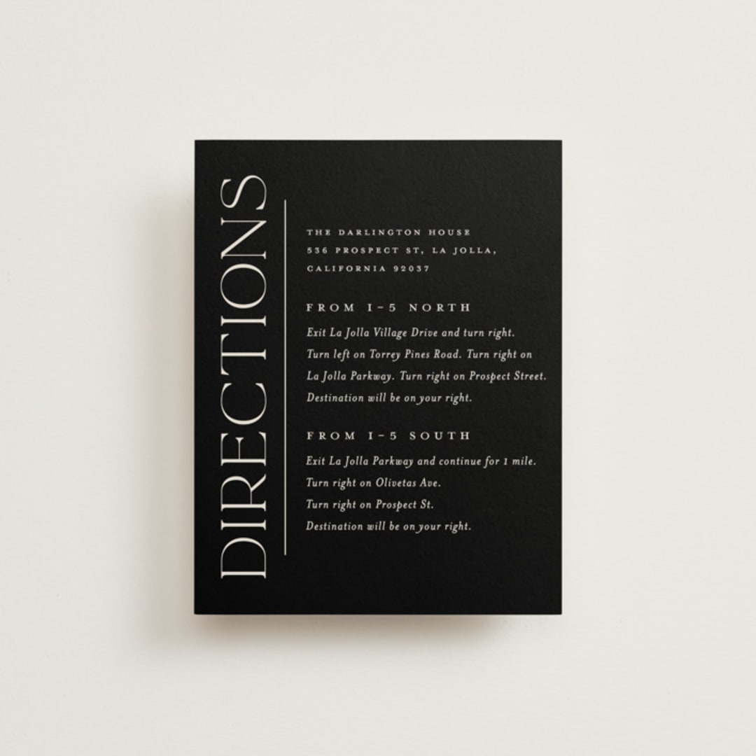 "Modern Monogram" - Direction Cards in Ecru by Erica Krystek - Front