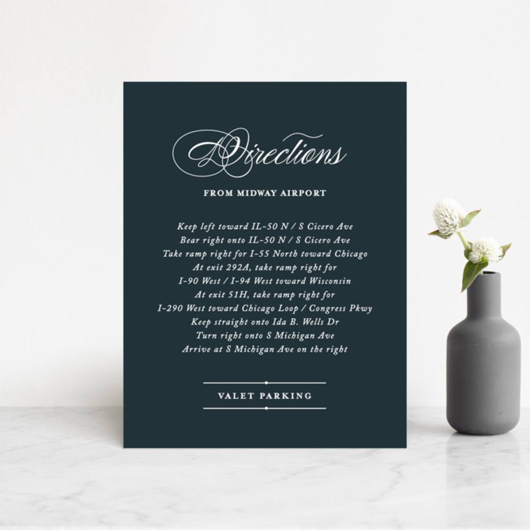 "Traditional" - Direction Cards in Navy by lena barakat - Front
