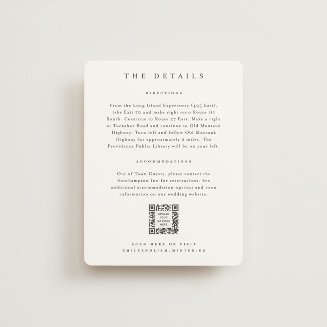 "A Thousand Years" - Direction Cards in Classic White by Design Lotus - Front
