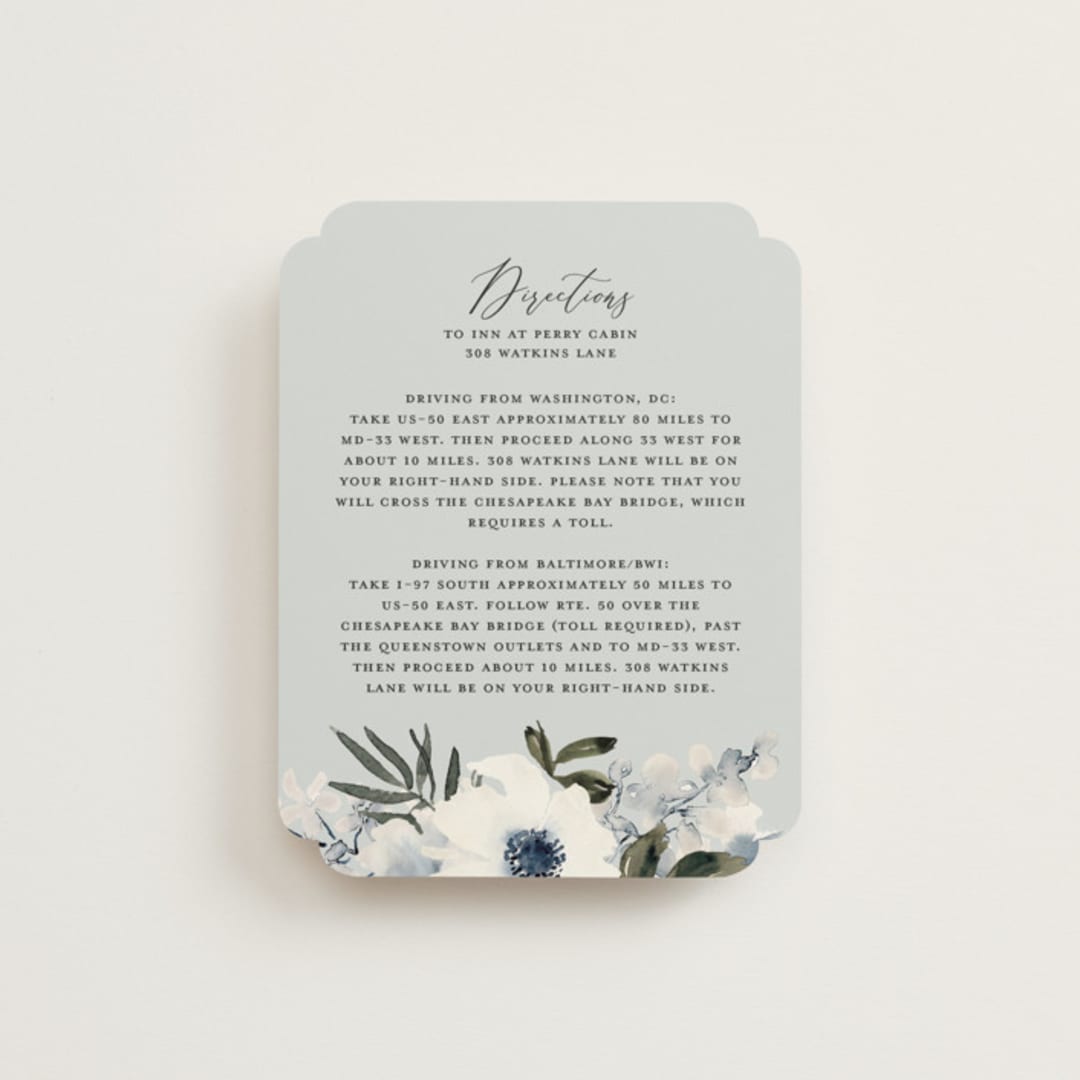 "Nantucket Romance" - Direction Cards in Marine by Chris Griffith - Front