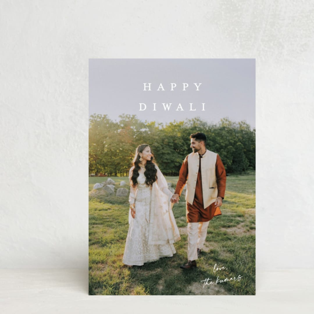 "signed with love" - Diwali Cards in Linen by Kasia Labocki - Front