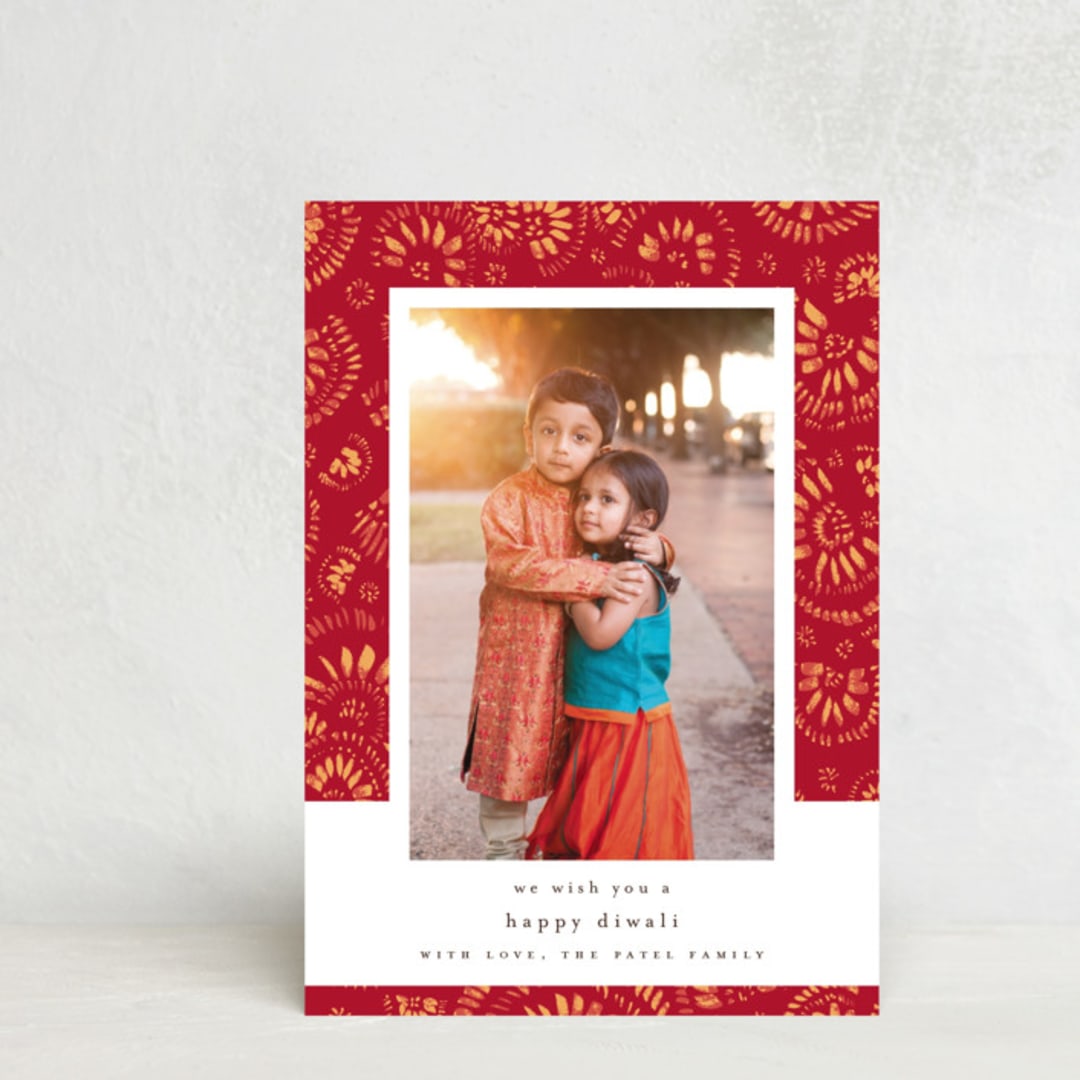 "spreading love" - Diwali Cards in Crimson by Susanne Kasielke - Front