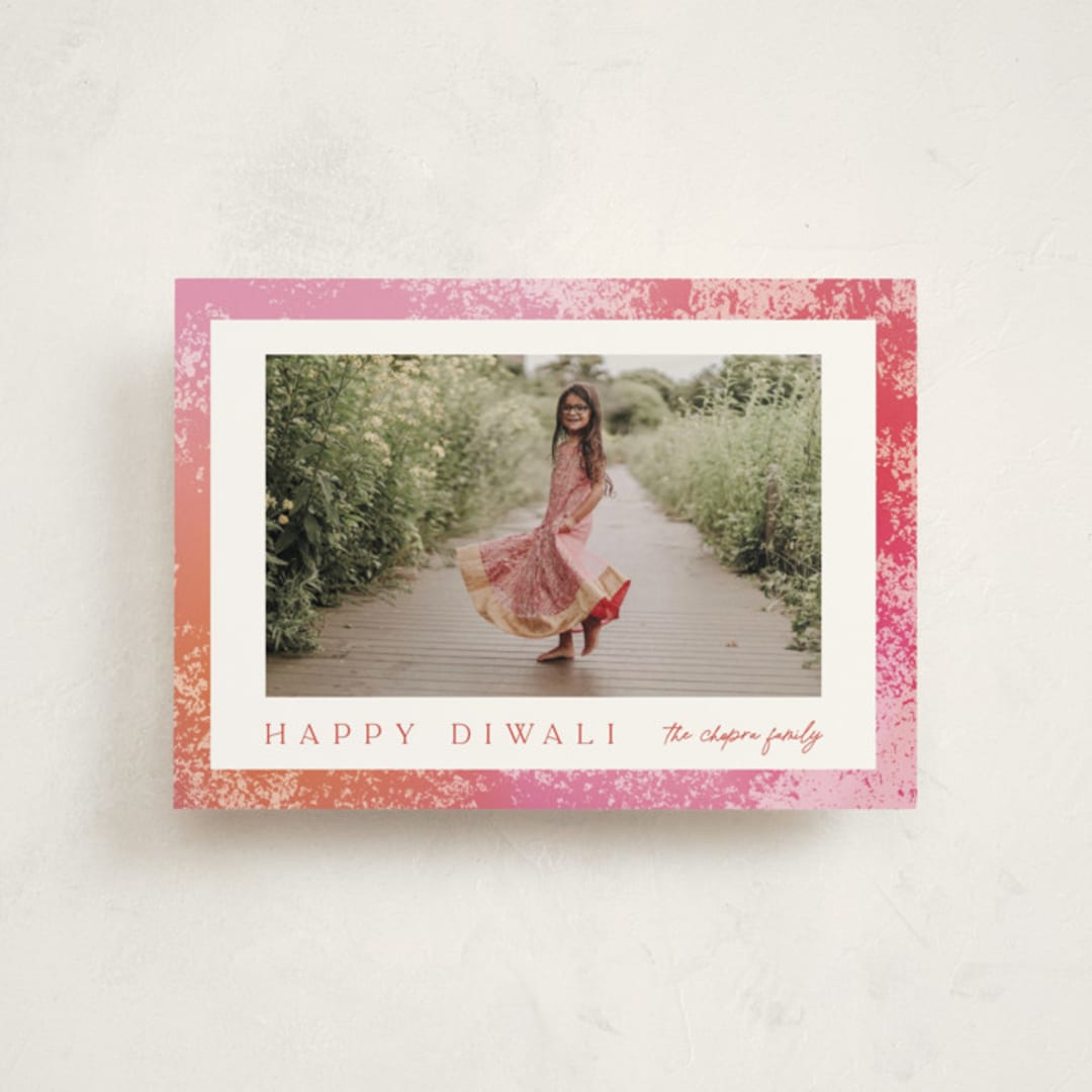 "Light" - Diwali Cards in Flower by Angela Garrick - Front