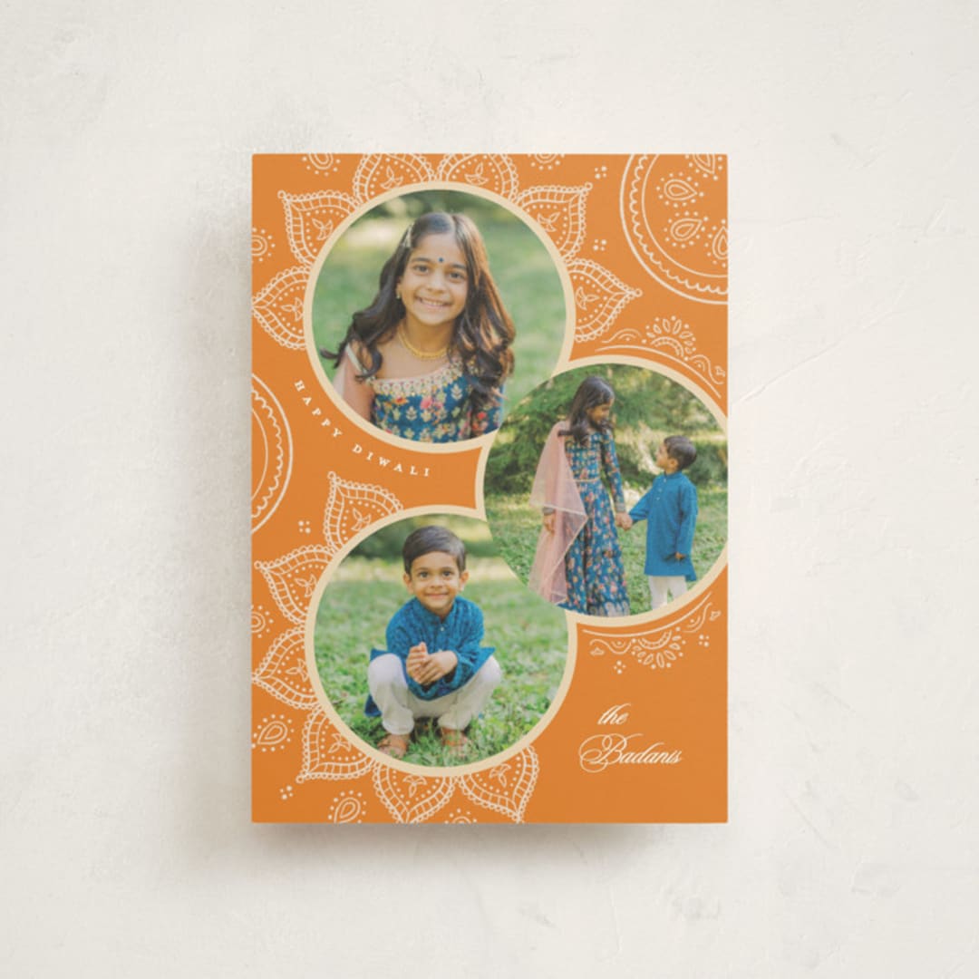 "Ornamental rangoli" - Diwali Cards in Mango by Creo Study - Front