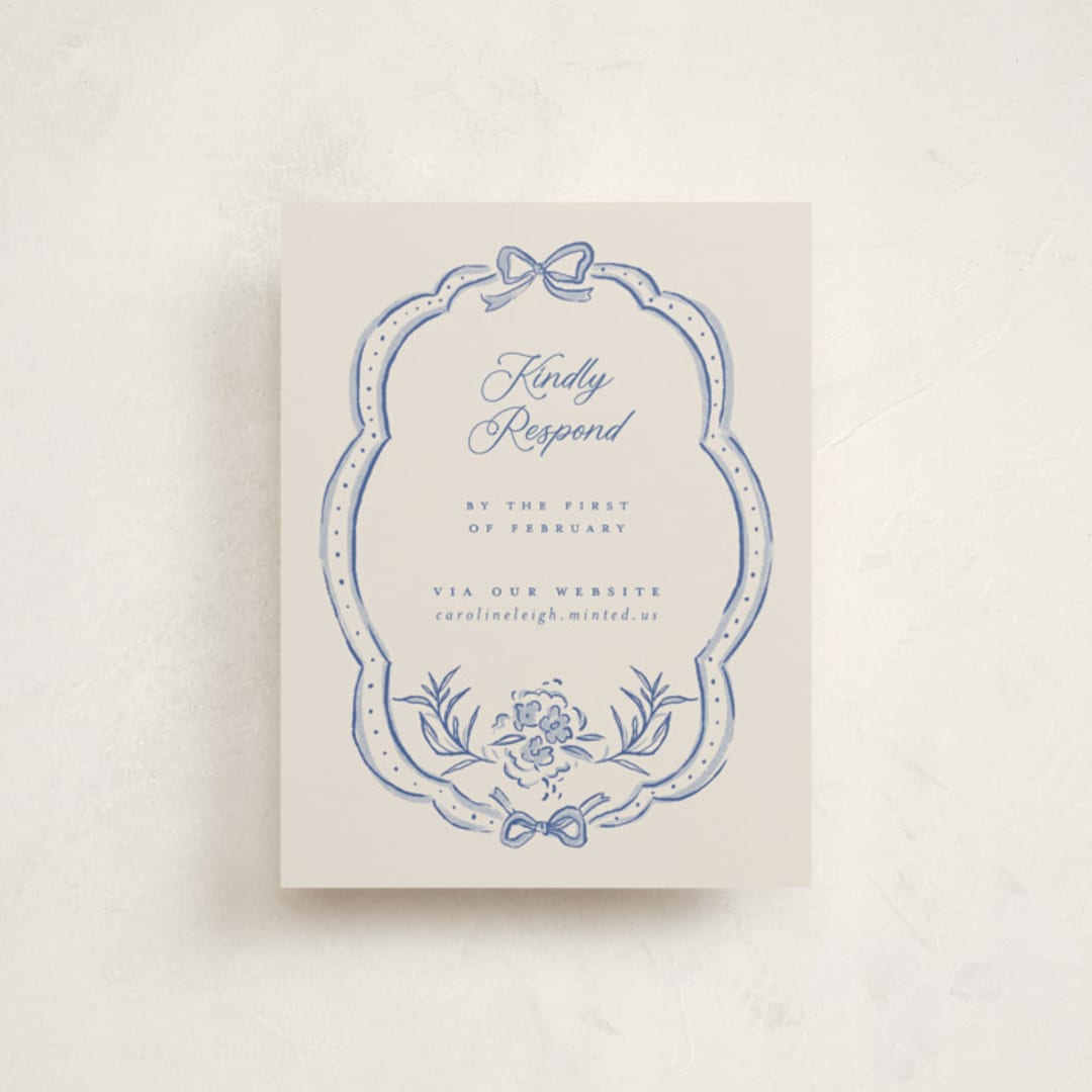 "belle" - Debutante Party Enclosure Cards in Indigo by Vera Lim - Front