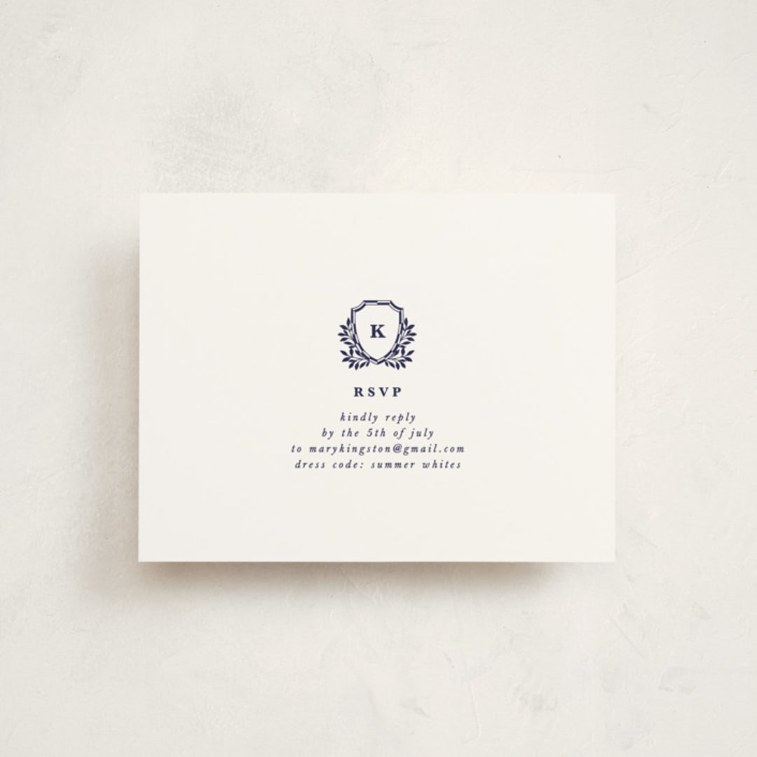 "Classic Crest" - Debutante Party Enclosure Cards in Academy by Charter Oaks Creative - Front