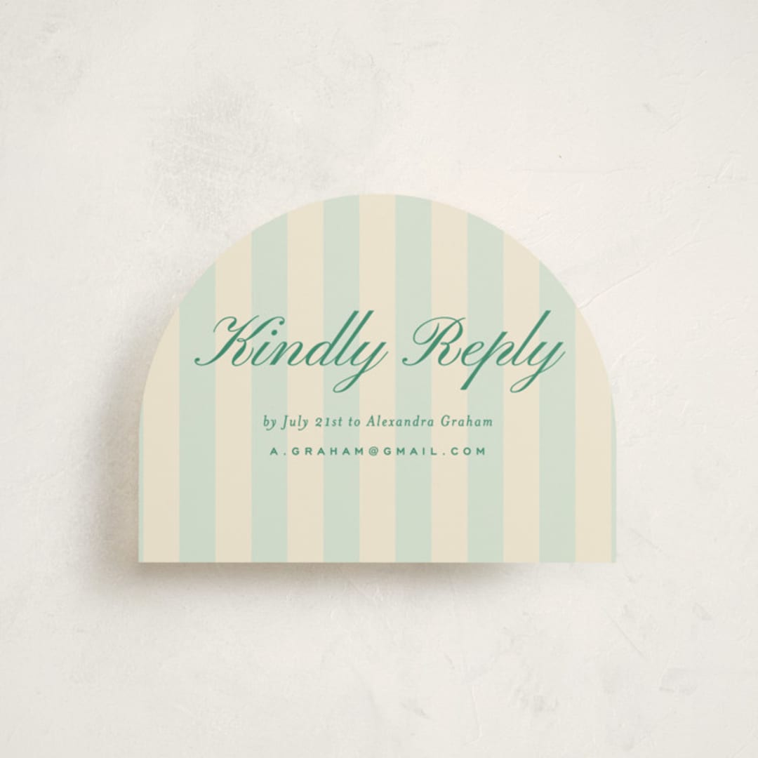 "debutante stripes" - Debutante Party Enclosure Cards in Teal by Ellen Schlegelmilch - Front