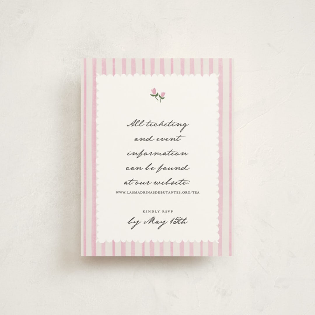 "tea time" - Debutante Party Enclosure Cards in Blue Raspberry by Kamala Nahas - Front