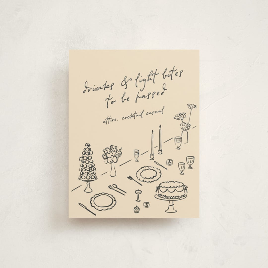 "Festive Table" - Debutante Party Enclosure Cards in Ink by Zove Ahhh - Front