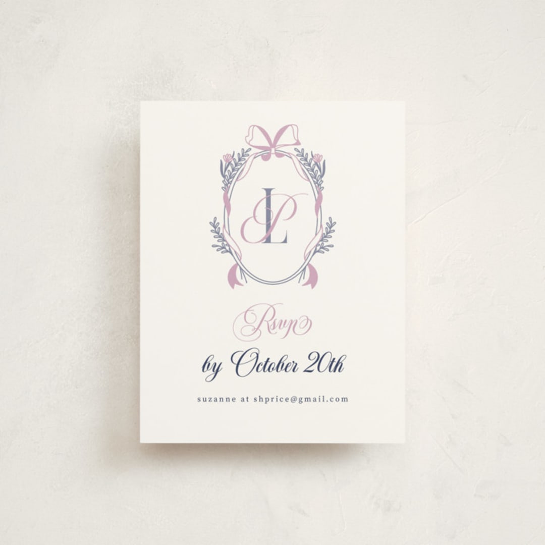 "Monogram Crest" - Debutante Party Enclosure Cards in Lavender by letterfix - Front
