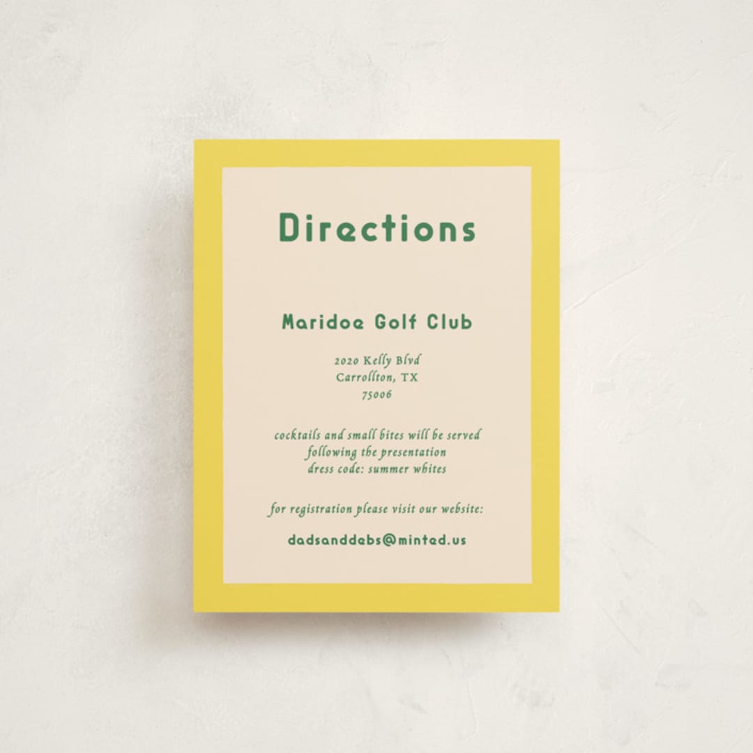 "Bright Stripes" - Debutante Party Enclosure Cards in Limoncello by Ani Somi - Front