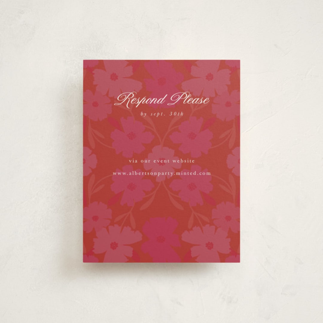 "Baroque" - Debutante Party Enclosure Cards in Flamingo by Morgan Kendall - Front